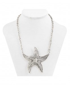 Antique Silver Star Fish Necklace