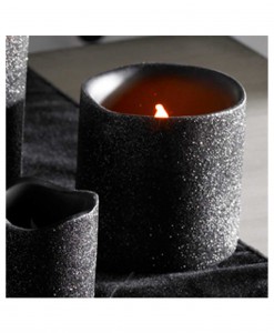 3 Inch Black Glitter LED Candle