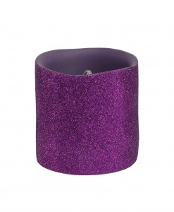 3 Inch Purple Glitter LED Candle