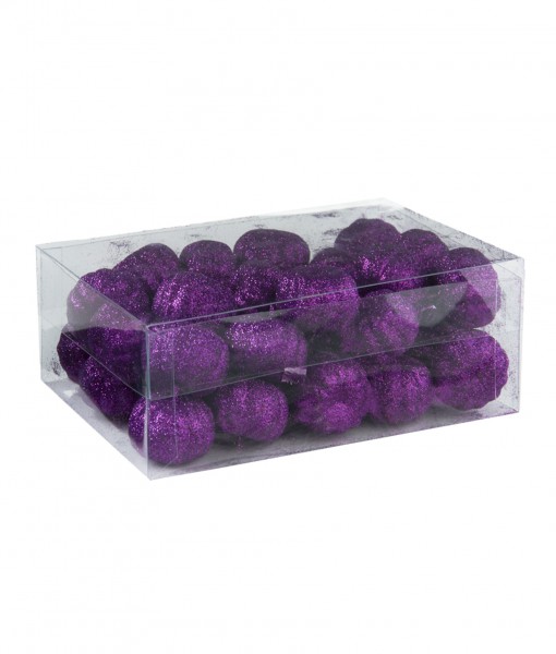 36 Piece Purple Glitter Mini Pumpkins