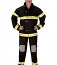 Adult Black Fireman Costume w/ Helmet