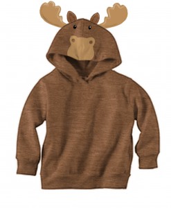 Brown Moose Face Hoodie