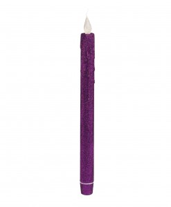 Purple Glitter Taper LED Candle