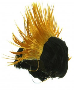 Black and Yellow Mohawk Wig