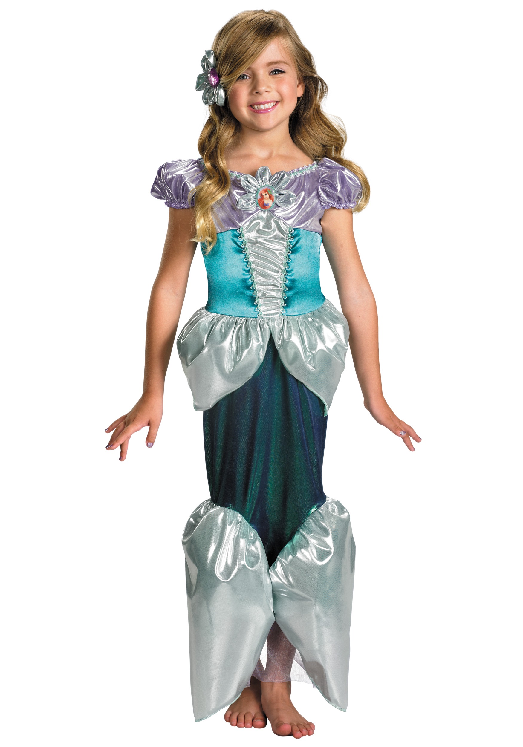 DISNEY LITTLE MERMAID DELUXE CHILD COSTUME Ariel Dress Theme Halloween Party 