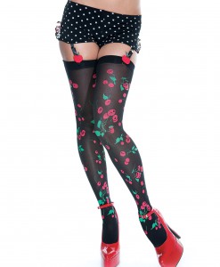 Ruffle Hotpants w/ Cherry Print Stockings