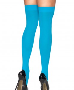 Neon Blue Thigh High Stockings