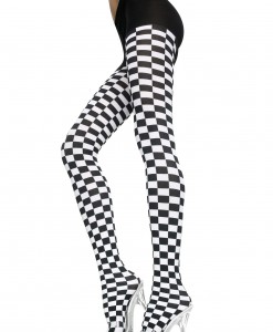 Opaque Checkered Pantyhose
