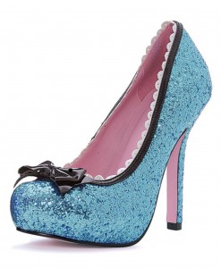 Blue Glitter High Heels