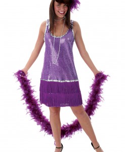 Purple Plus Size Flapper Dress