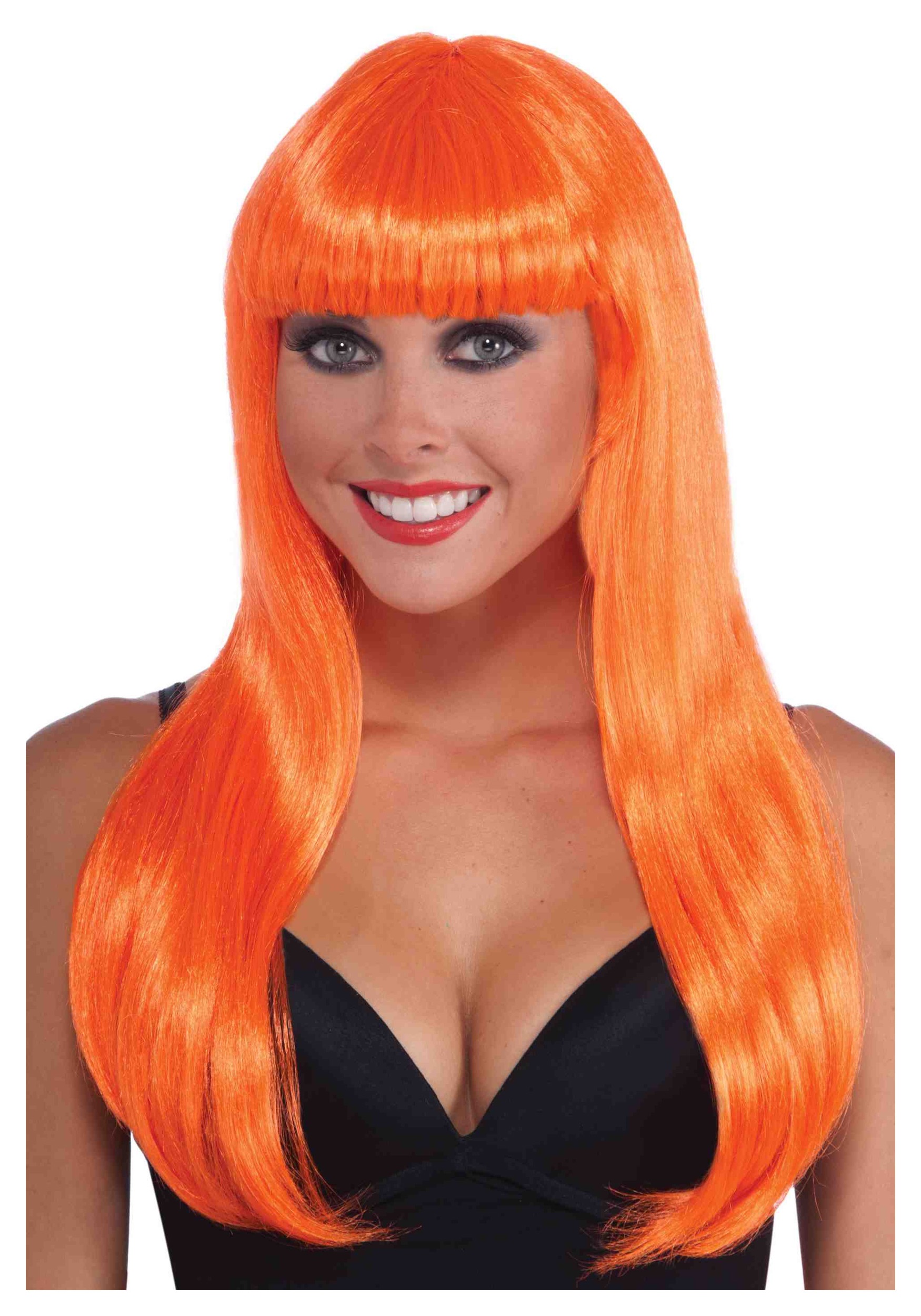 Orange hair long Wig