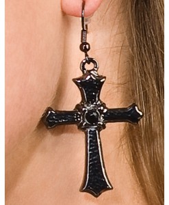 Black Cross Earrings