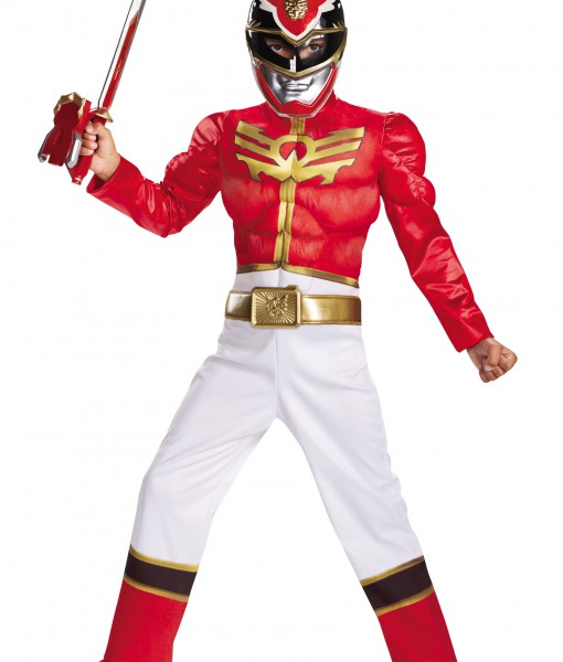 Boys Red Ranger Megaforce Classic Muscle Costume - Halloween Costume ...