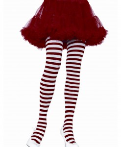 White / Red Striped Tights