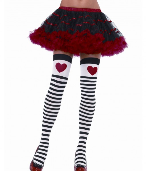Striped Stockings with Red Heart