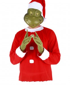 Adult Grinch Costume Top Hat and Half Mask