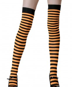 Black / Orange Striped Stockings