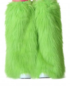 Child Green Furry Boot Covers