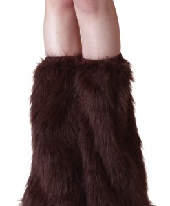 Adult Brown Furry Boot Covers