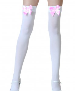 White Stockings with Pink Bows