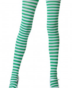White / Kelly Green Tights
