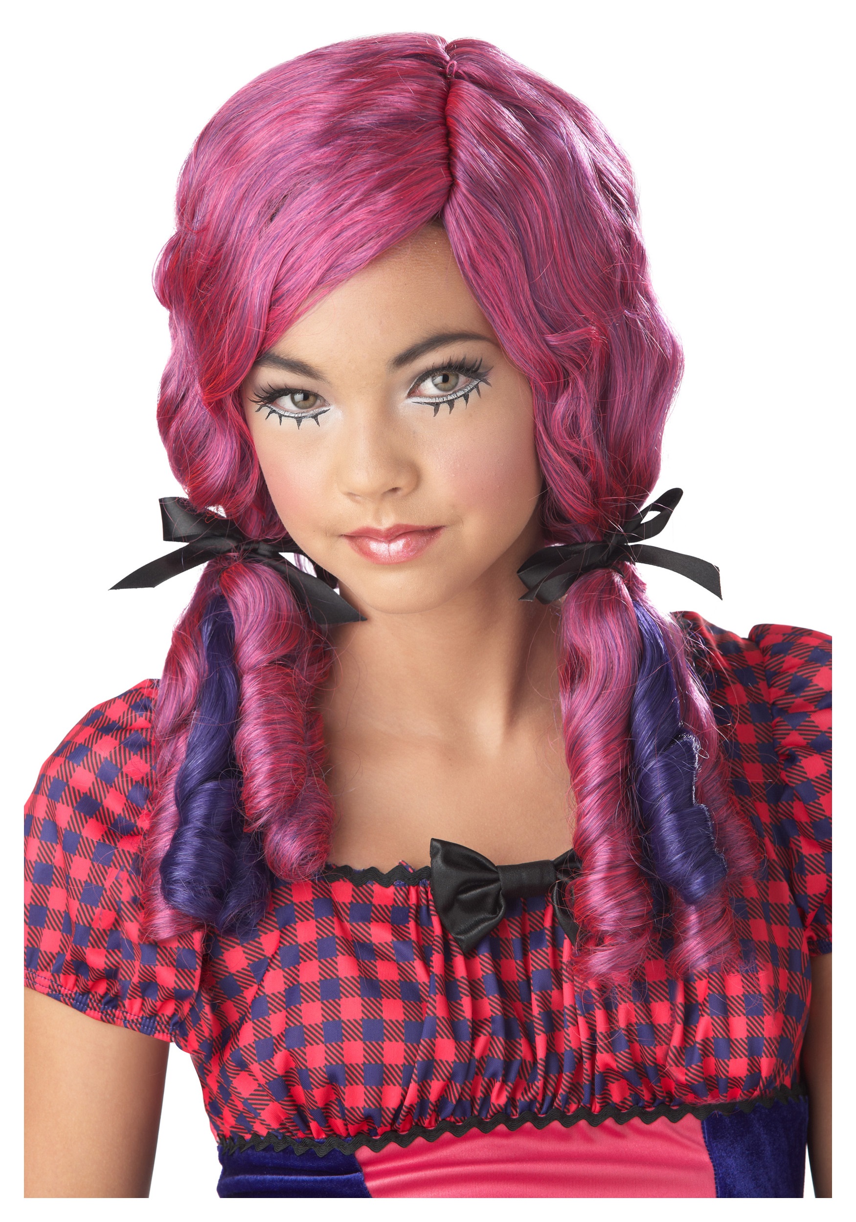 Pink / Purple Doll Curls Wig - Halloween Costume Ideas 2022