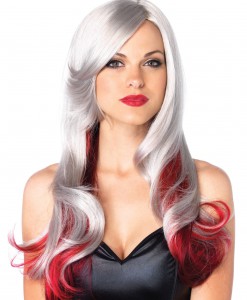 Red and Gray Two Toned Wig