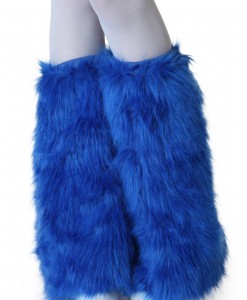Adult Royal Blue Furry Boot Covers