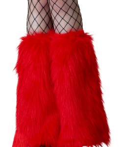 Adult Red Furry Boot Covers