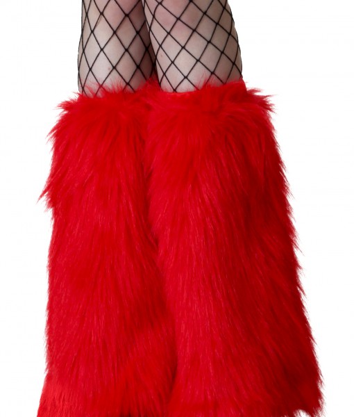 Adult Red Furry Boot Covers