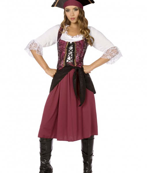 Plus Burgundy Pirate Wench Costume - Halloween Costume Ideas 2023