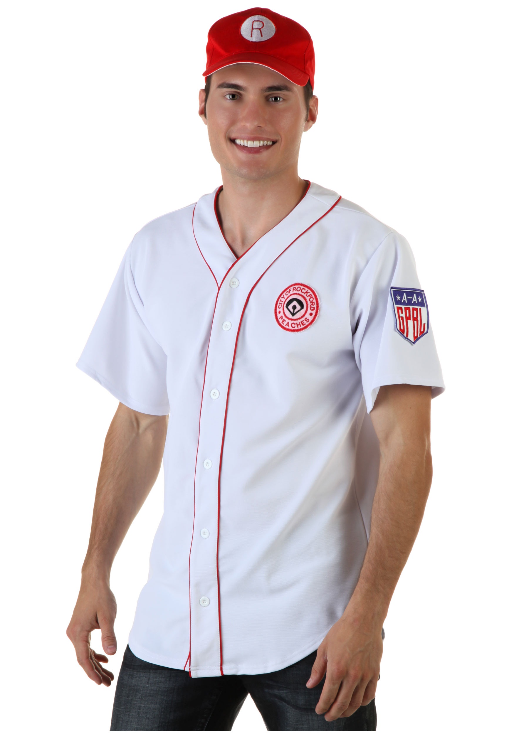 Deluxe City of Rockford Peaches Men's Adult Jersey costume set