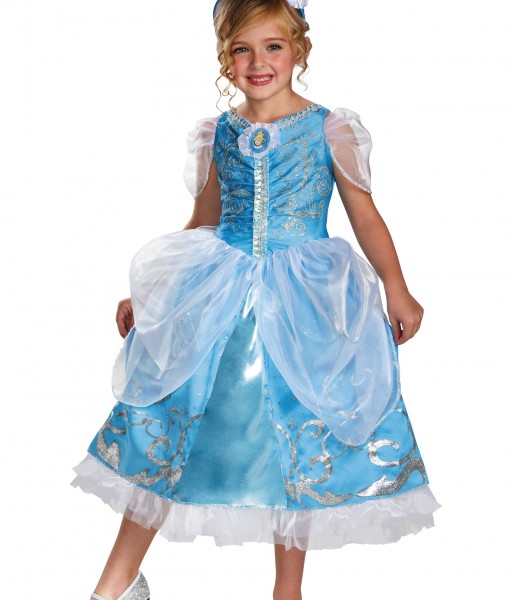 Girls Cinderella Sparkle Deluxe Costume