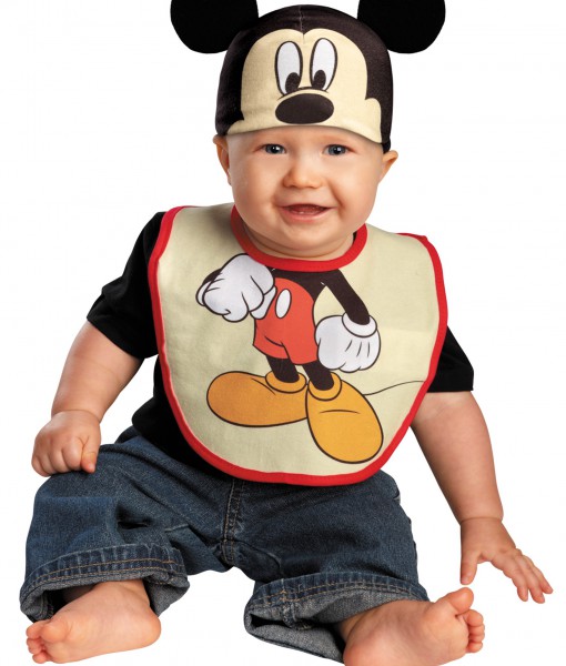 Infant Mickey Mouse Hat and Bib Set