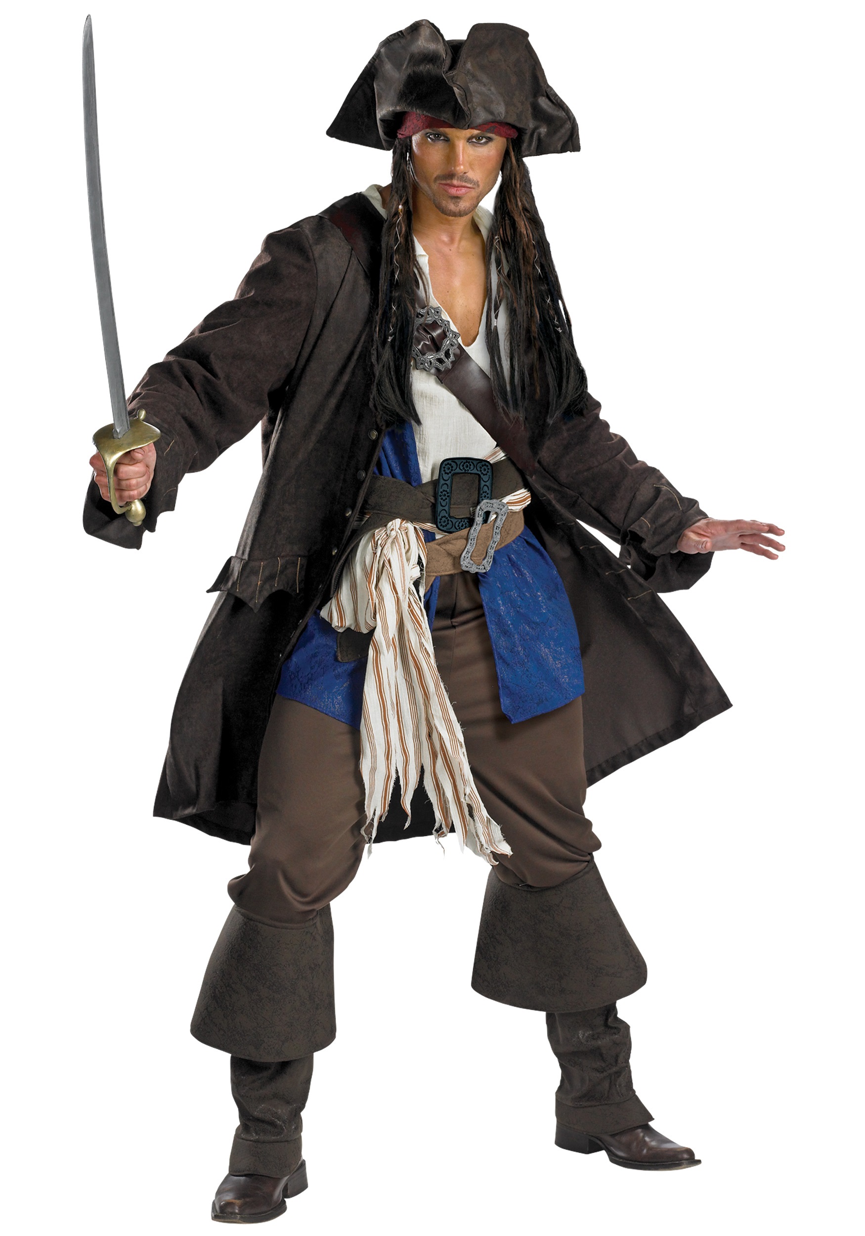 Plus Size Prestige Captain Jack Sparrow Costume - Halloween Costume ...