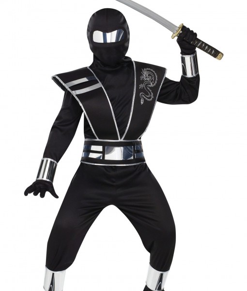 Child Silver Mirror Ninja Costume