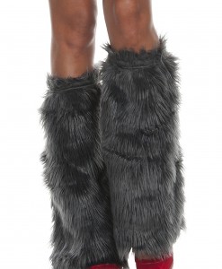 Adult Grey Furry Boot Covers
