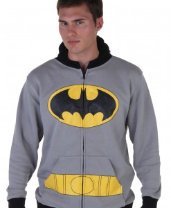 Mens Gray Batman Suit Hoodie