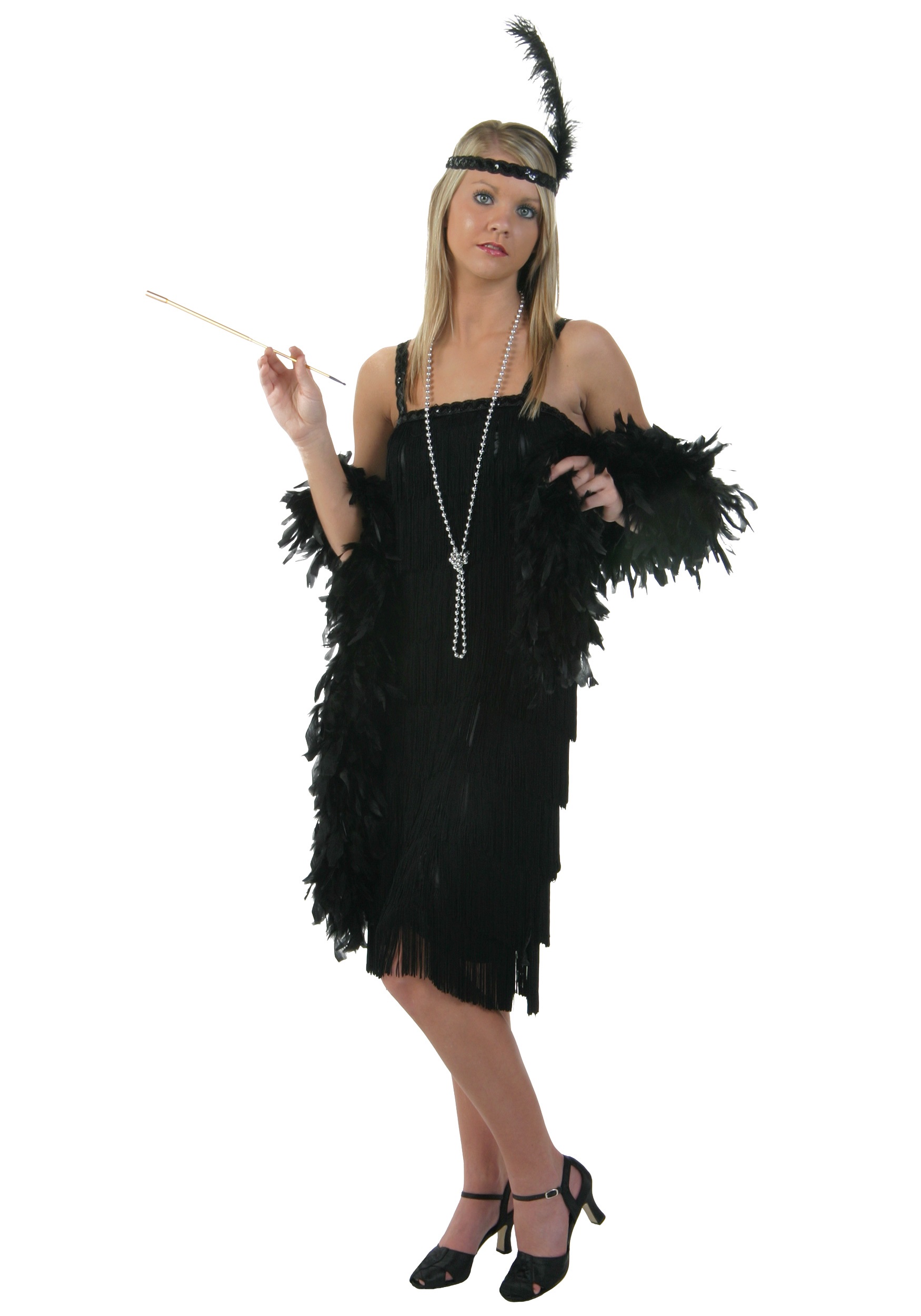 black flapper dress costume