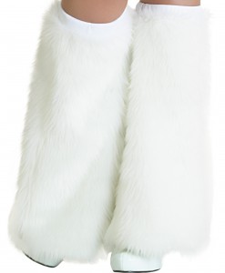 Child White Furry Boot Covers