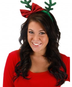 Glitter Antlers with Bow