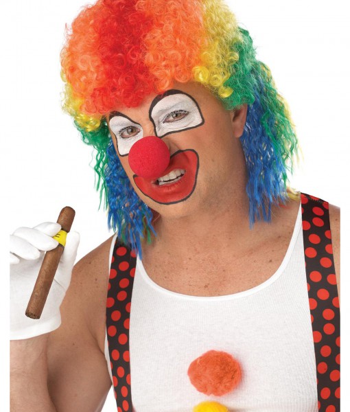 Rainbow Clown Mullet Wig