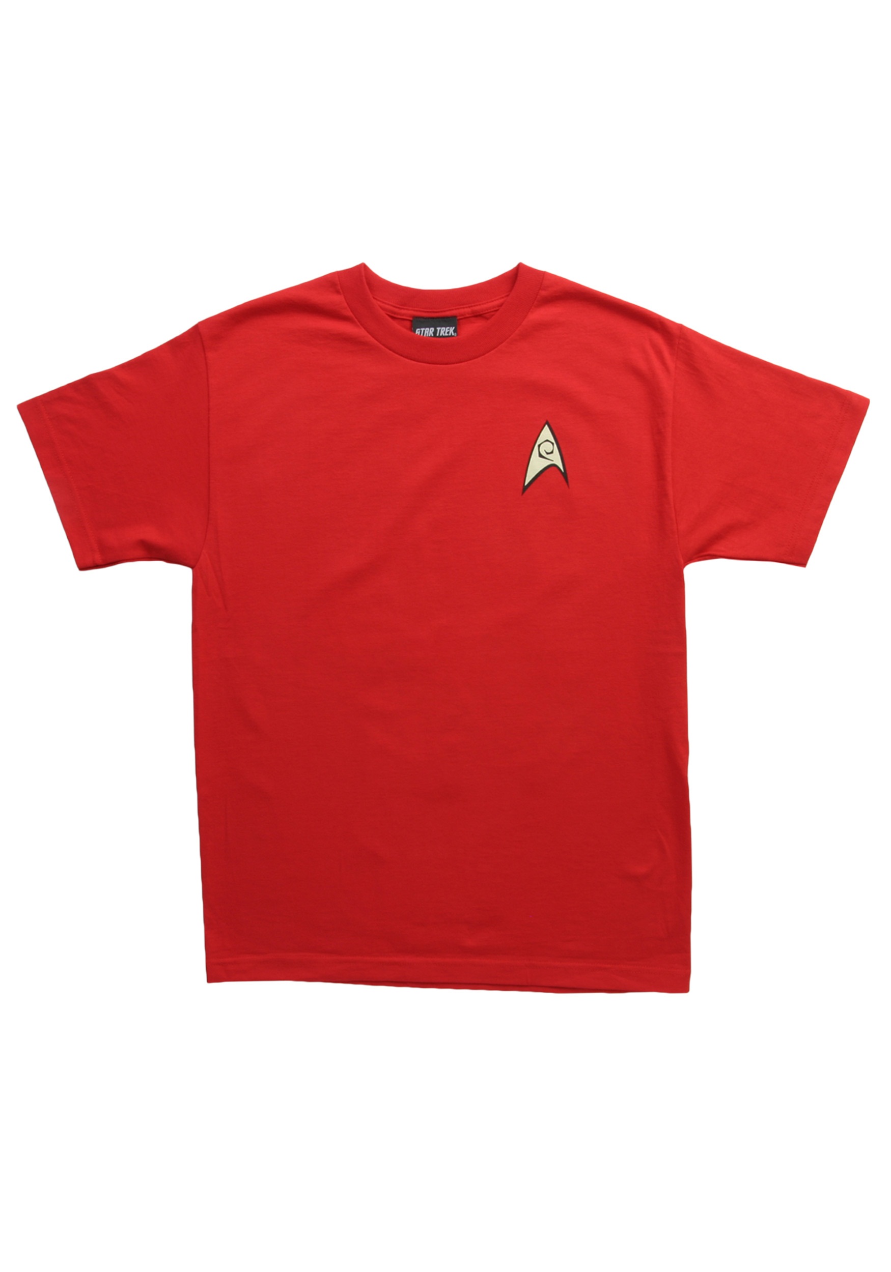 Star Trek Engineering Uniform On Red TShirt - Halloween Costume Ideas 2023