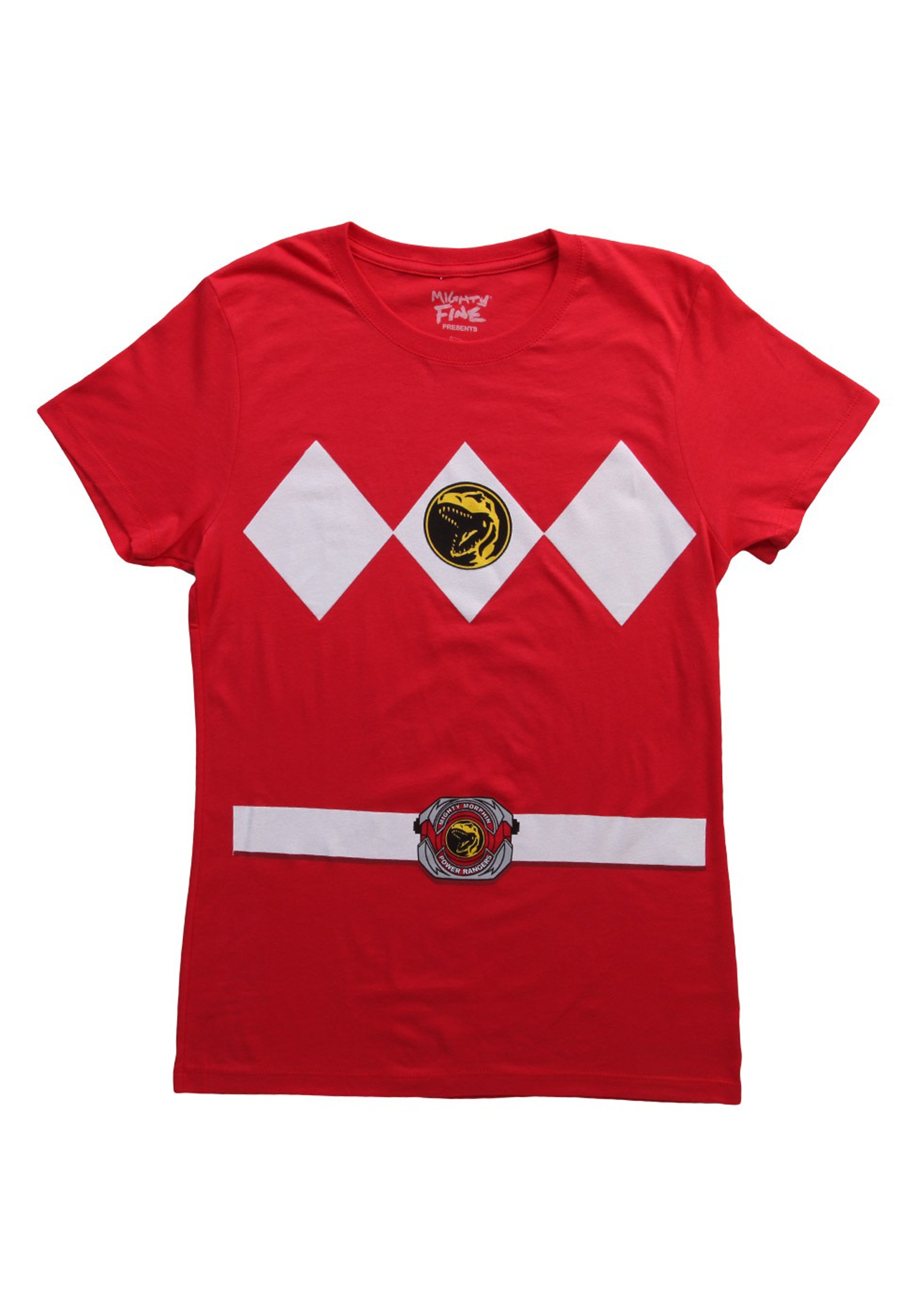 Womens Red Power Ranger Costume T-Shirt - Halloween Costume Ideas 2023