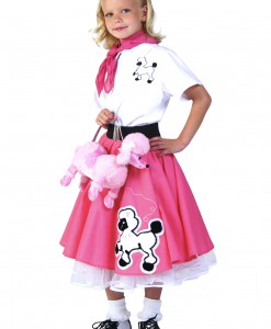 Kids Deluxe Pink Poodle Skirt Costume