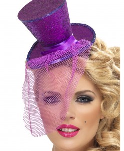 Fever Purple Glitter Mini Top Hat