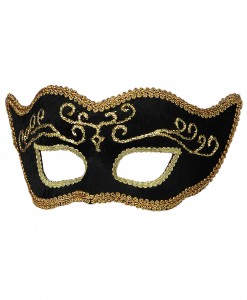 Black Velvet Mardi Gras Mask