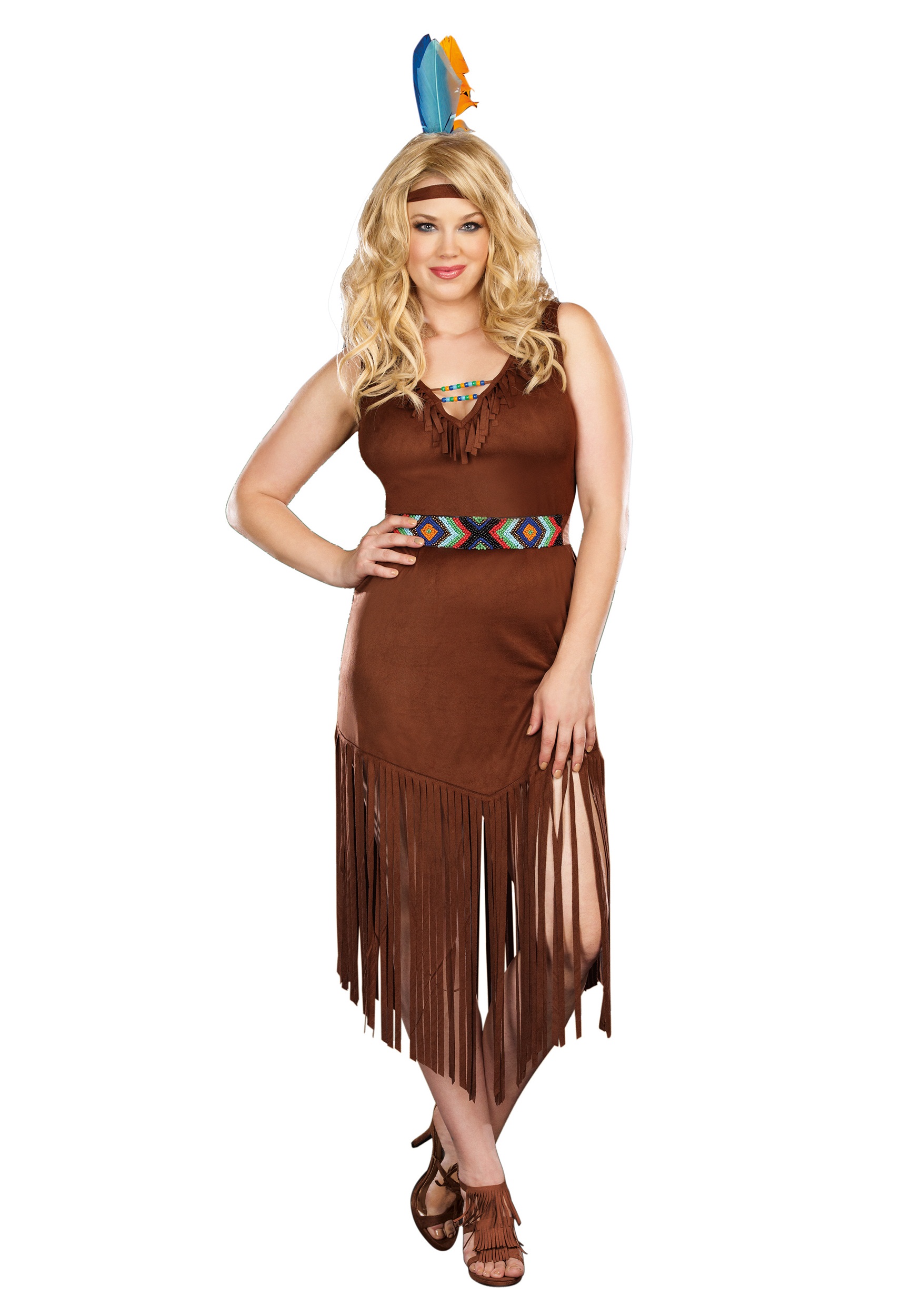 Plus Size Mystic Indian Maiden Costume with Free Shipping in U.S., UK, Euro...