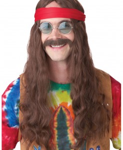 Hippie Man Wig and Mustache