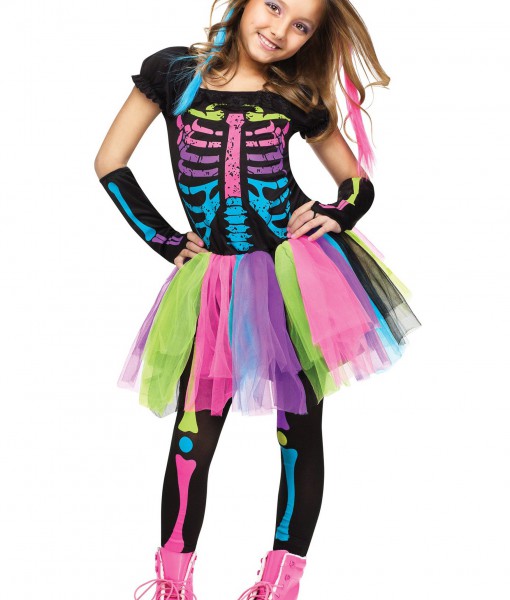 Girls Funky Punky Bones Costume